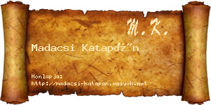 Madacsi Katapán névjegykártya